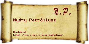 Nyáry Petróniusz névjegykártya