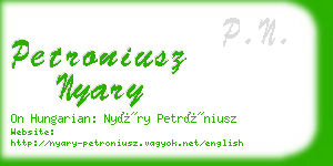 petroniusz nyary business card